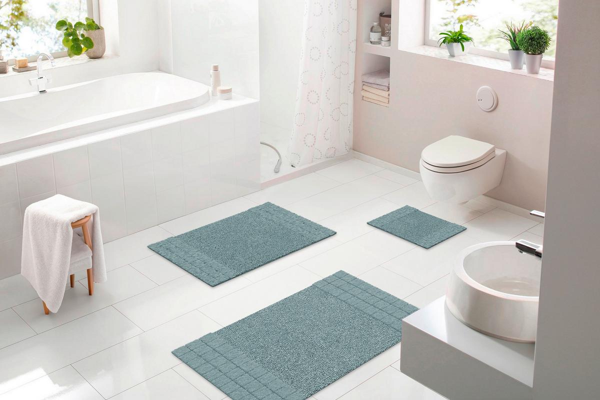 Badematte Chess - Grün, KONVENTIONELL, Textil (60/90cm) - Grund