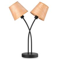 Tischleuchte 5067/lg - Eichefarben/Schwarz, KONVENTIONELL, Textil/Metall (36/15/50cm)