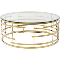 Beistelltisch Jupiter Gold 100 - Messingfarben, Trend, Glas/Metall (100/100/45cm) - Kare-Design