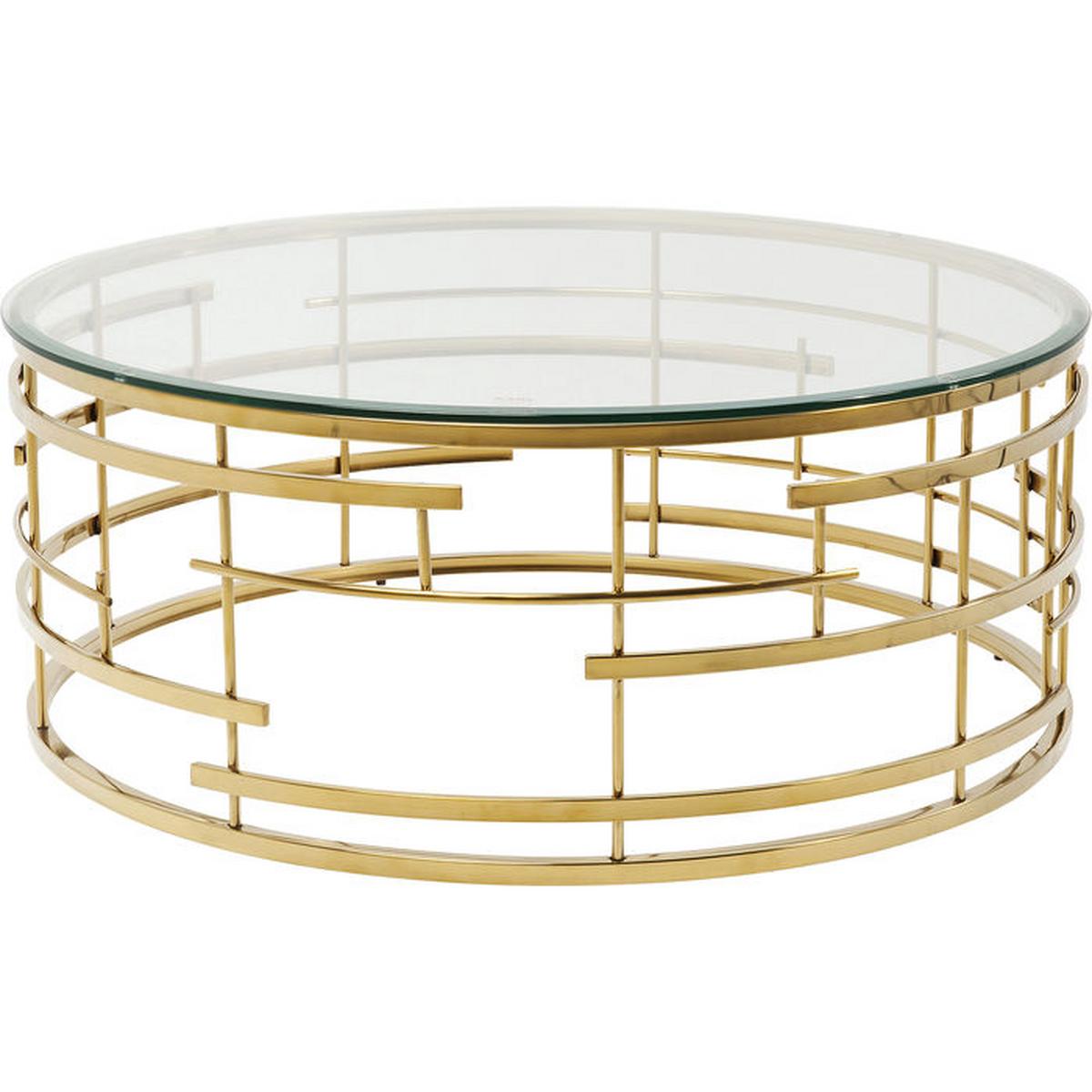 Beistelltisch Jupiter Gold 100 - Messingfarben, Trend, Glas/Metall (100/100/45cm) - Kare-Design