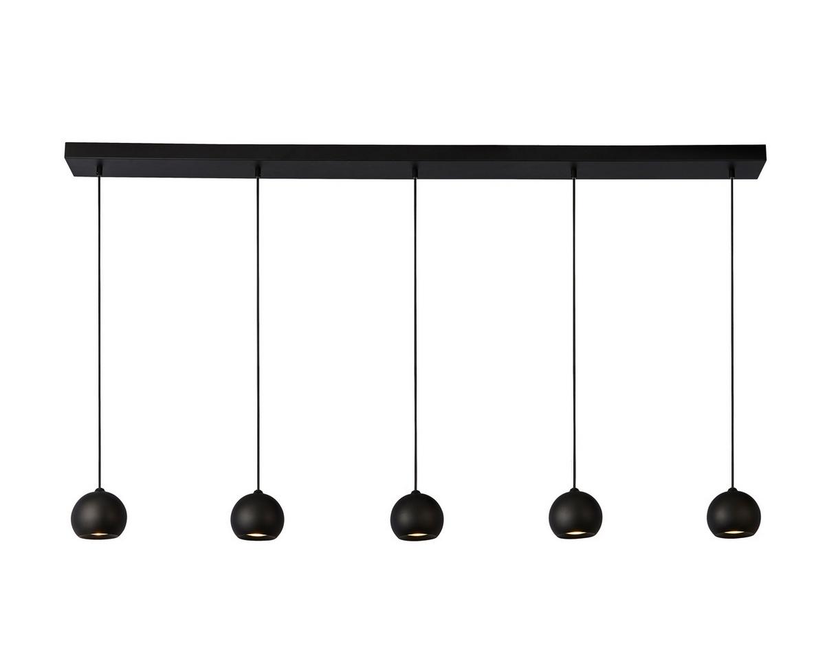 Pendelleuchte Eindhoven 1014-5bk - Schwarz, Design, Metall (160/12/200cm)