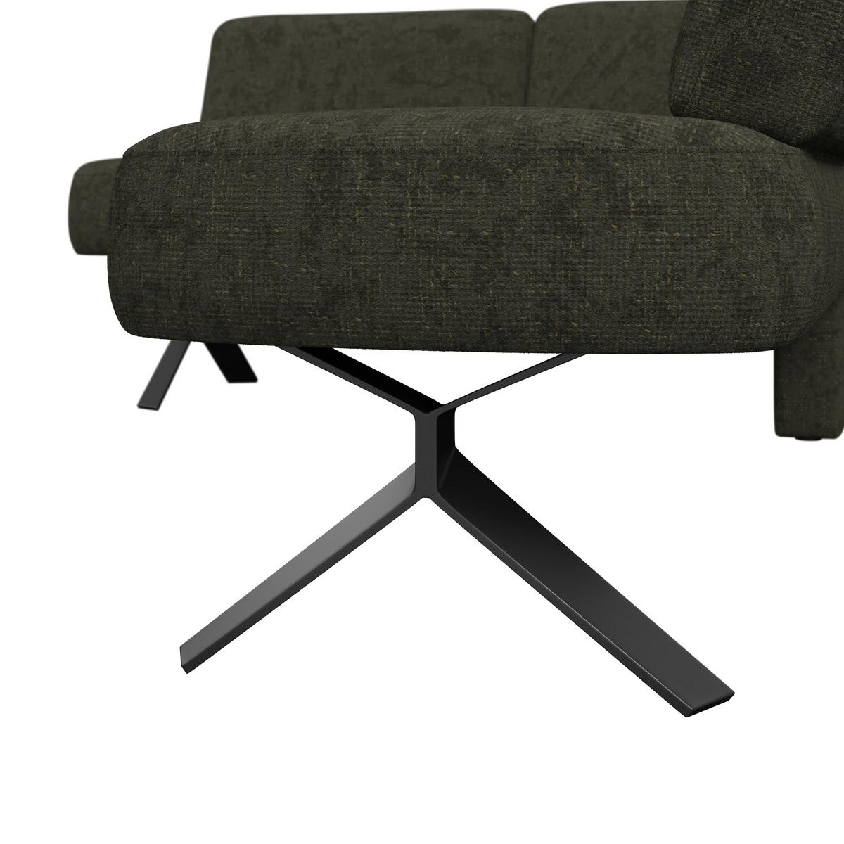 Eckbank grün mit Metallbeinen Ulmo 176x248 cm - Schwarz/Grün, MODERN, Textil/Metall (176/248cm)