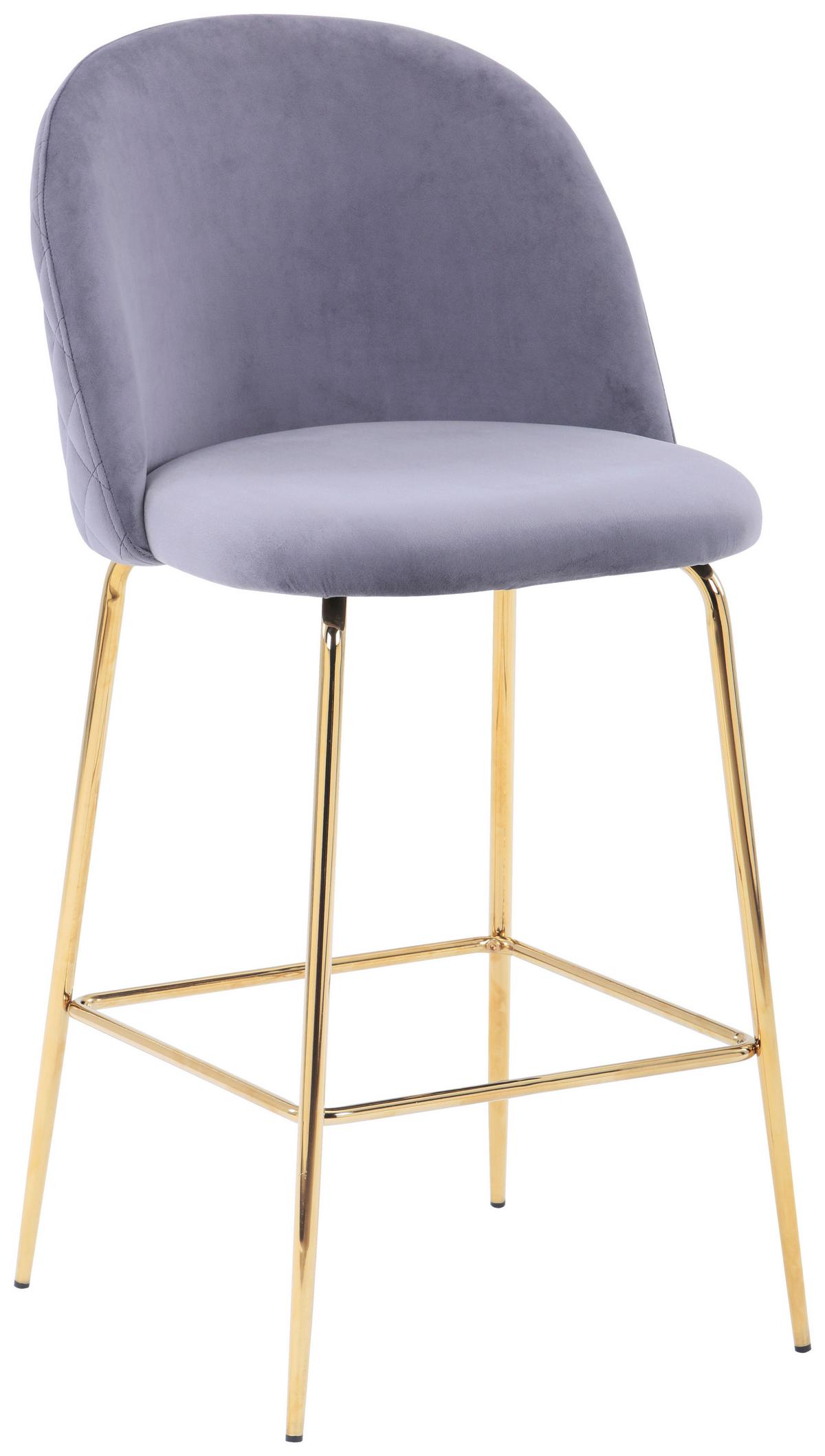 Bárszék Art Deco Bar *top Ár* - aranyszínű/szürke, Modern, textil/fa (50/97/55cm) - Best Price
