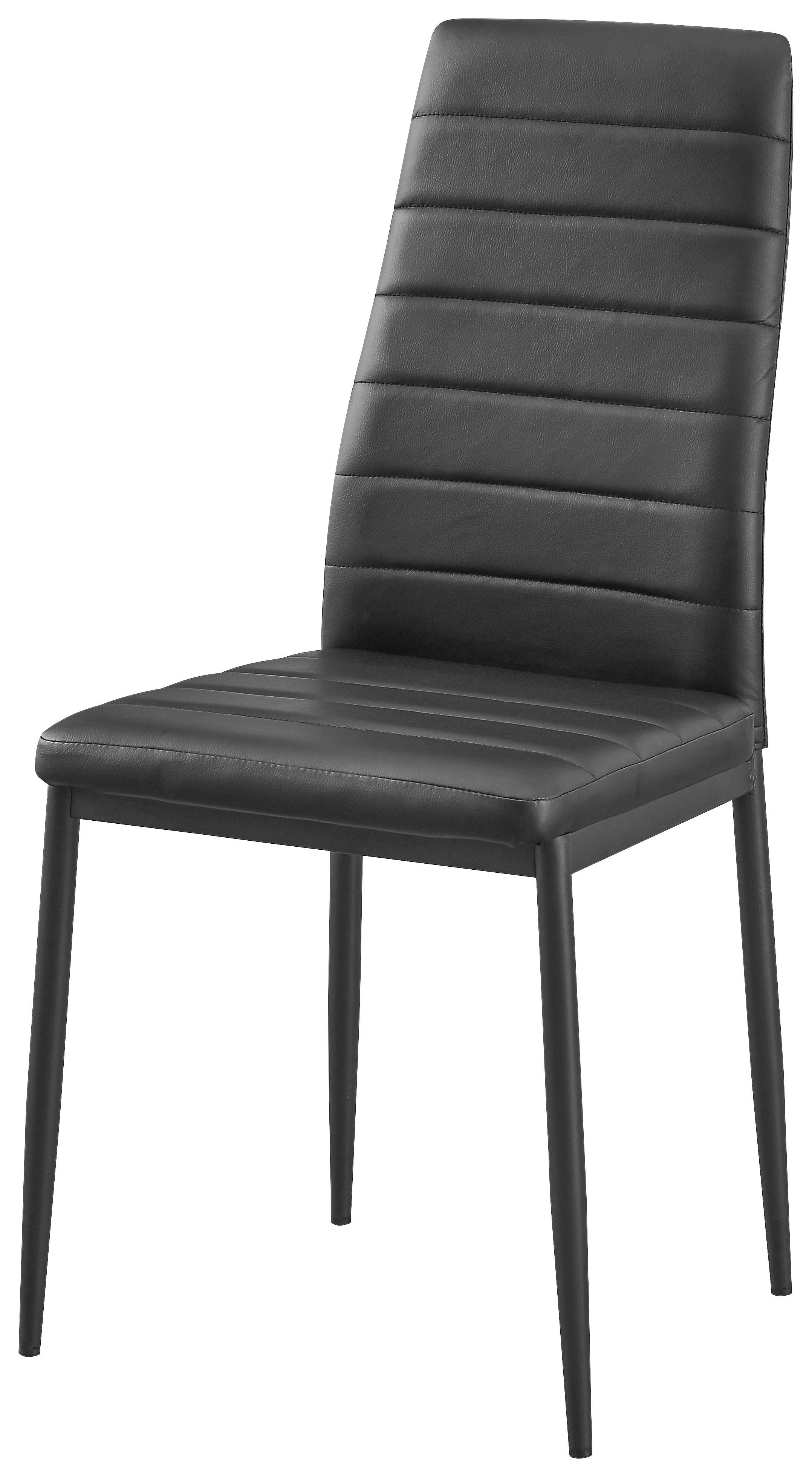 Vierfußstuhl Franzi Schwarz Lederlook