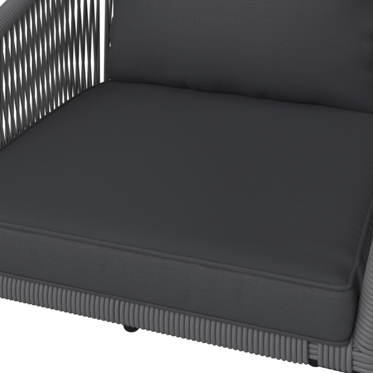 Balkonmöbel Set Capri Metall mit Kissen - Dunkelgrau/Hellgrau, MODERN, Textil/Metall - Beldano