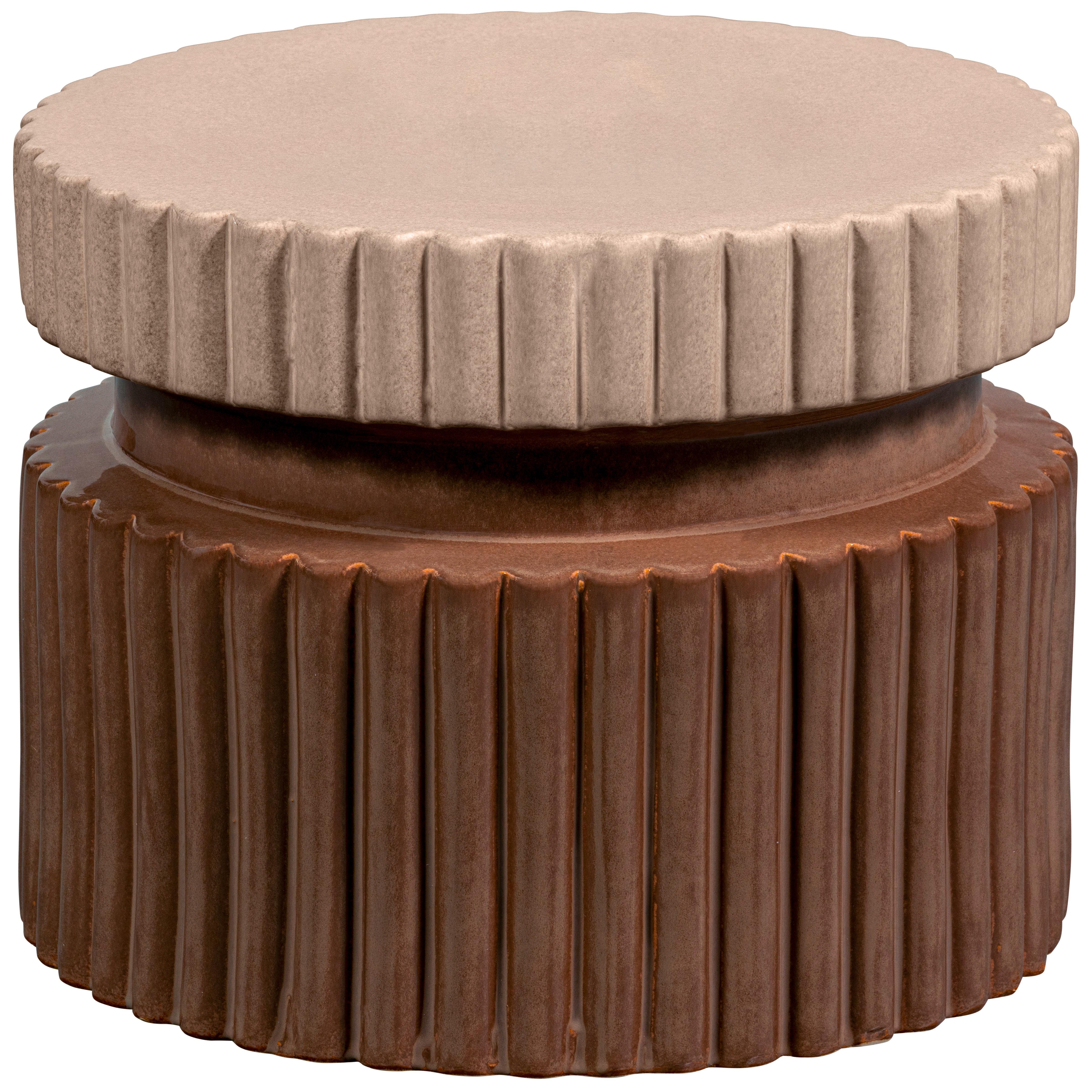 Beistelltisch Geer Braun L: 48 cm - Braun, Design, Keramik (48/48/38cm) - Livetastic