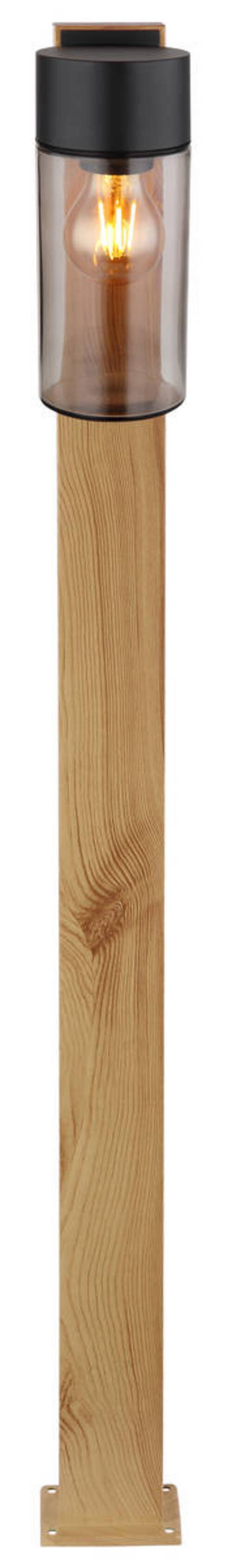 Außenleuchte 31977 - Schwarz, Natur, Glas/Metall (9/14,5/100cm) - Globo