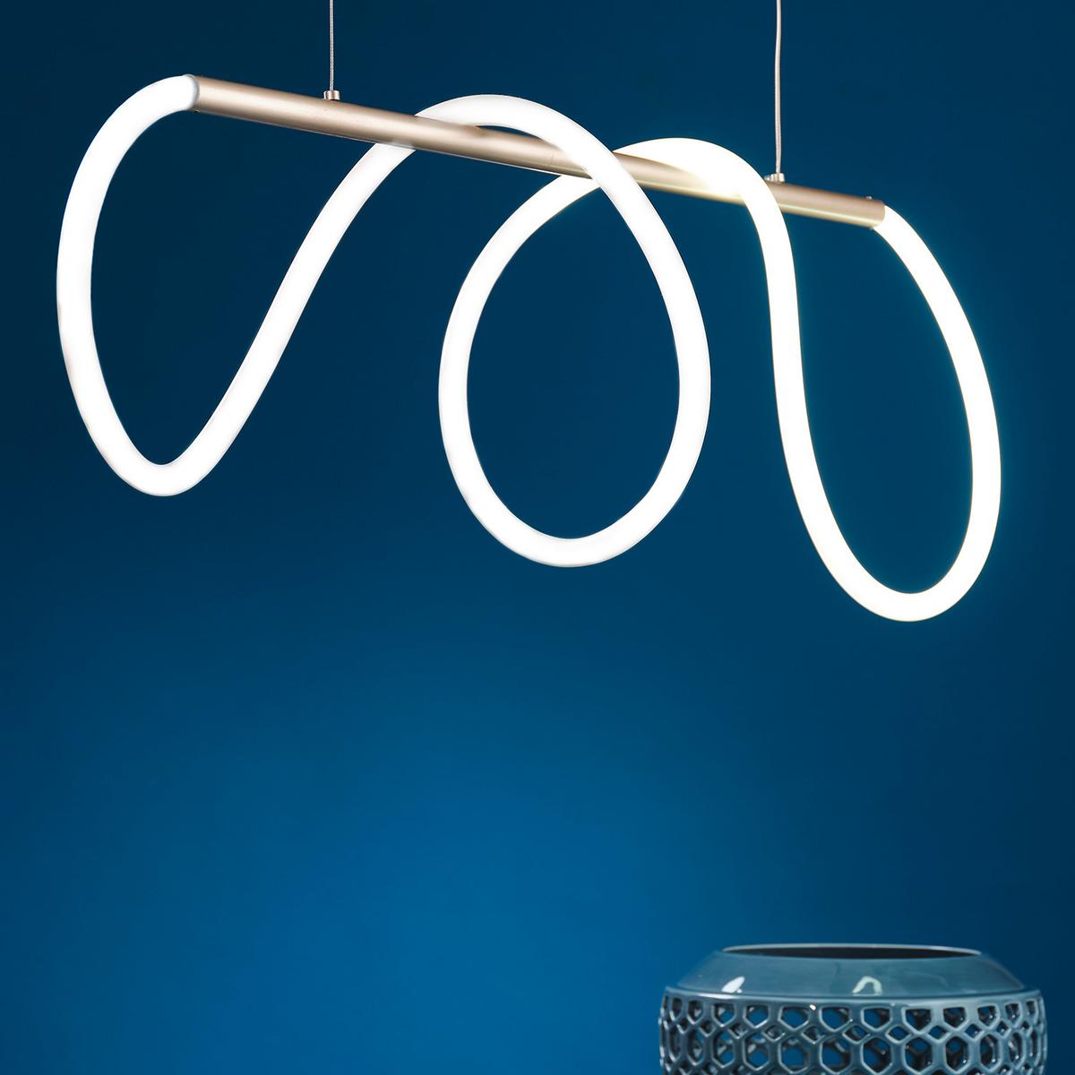 Led-hängeleuchte 5051/s - Silberfarben, Design, Kunststoff/Metall (90/90/120cm)