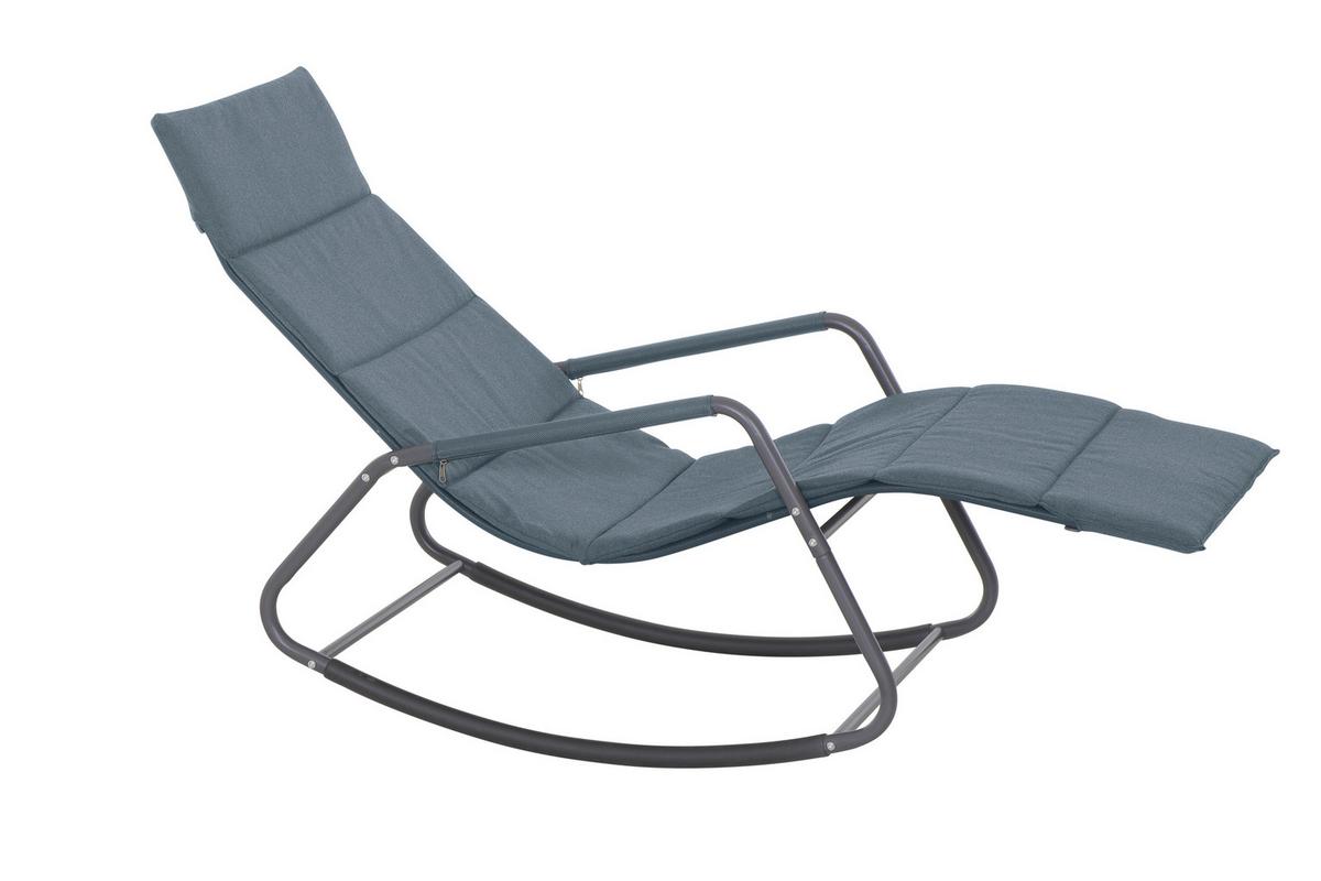 Schaukelliege Metall/Kunststoff/Textil - Blaugrau, KONVENTIONELL, Kunststoff/Textil (57/81/143cm) - Siena Garden