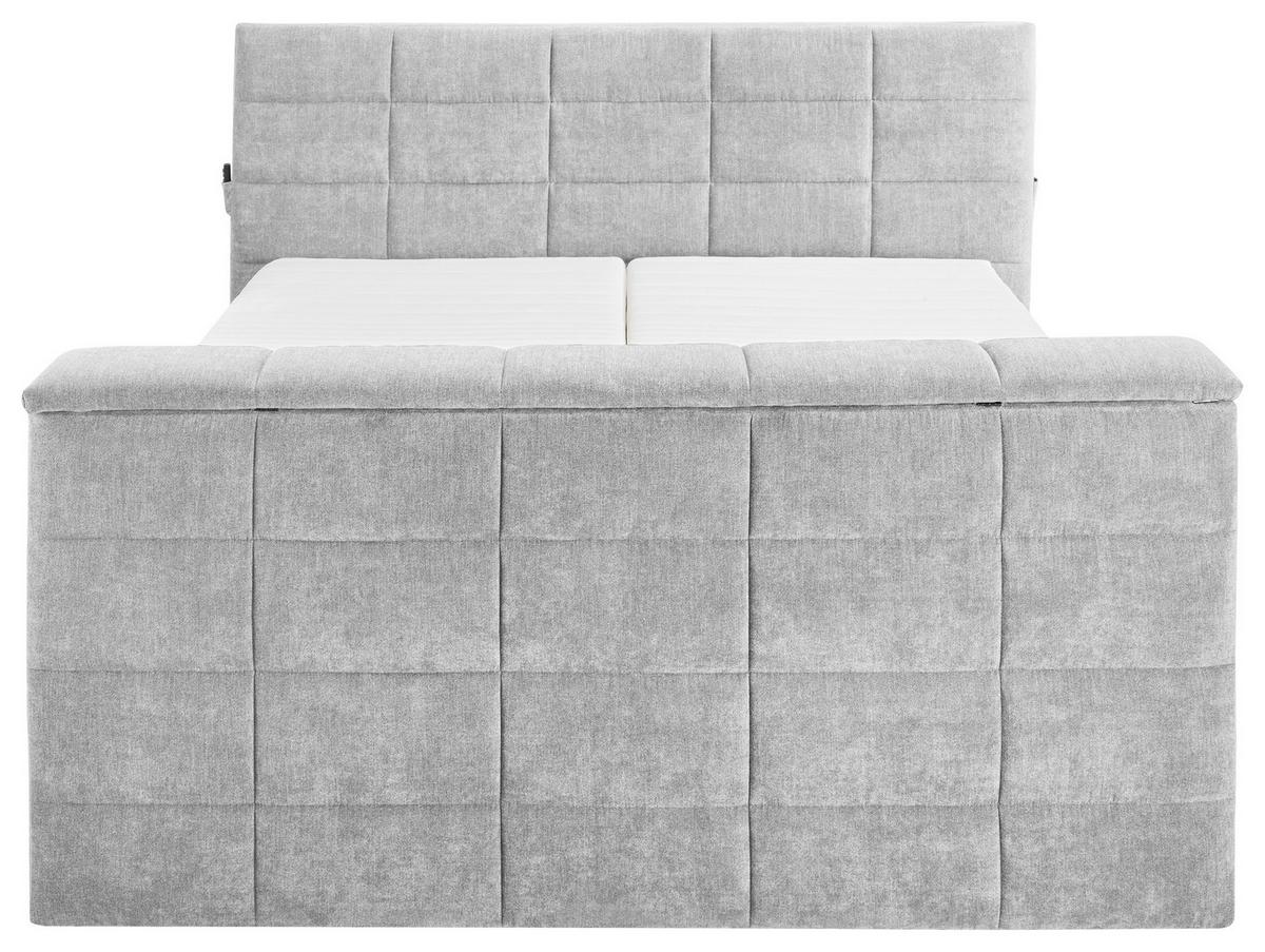 Boxspringbett Mit Topper 180x200 Cm Denver - Silberfarben, KONVENTIONELL, Textil (180/200cm) - Carryhome