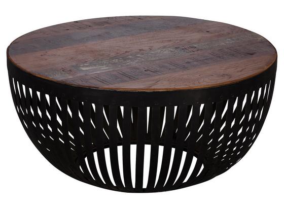 Couchtisch Nisha D: 70 cm Recyclingholz - Schwarz/Braun, Design, Holz/Metall (70/70/33cm) - Carryhome Couchtisch Nisha D: 70 cm Recyclingholz - Schwarz/Braun, Design, Holz/Metall (70/70/33cm) - Carryhome