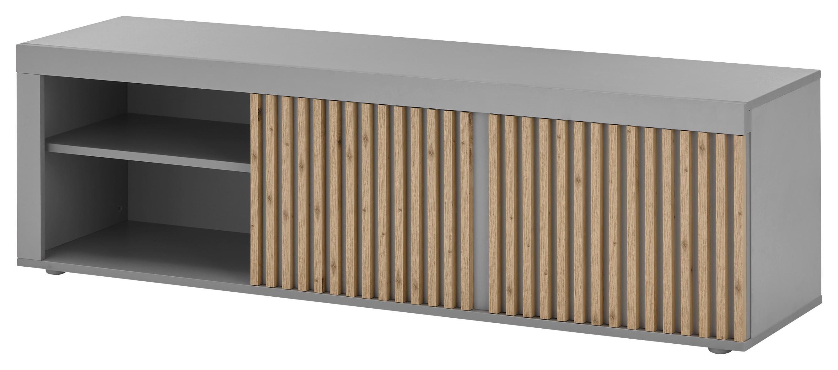 Lowboard Jasper - Eiche Artisan/Grau, Design, Holzwerkstoff (150/43/40cm) - Livetastic