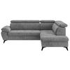 Ecksofa mit Bettkasten Hudson 265x207 cm Grau - Schwarz/Grau, Textil (265/207cm) - MID.YOU