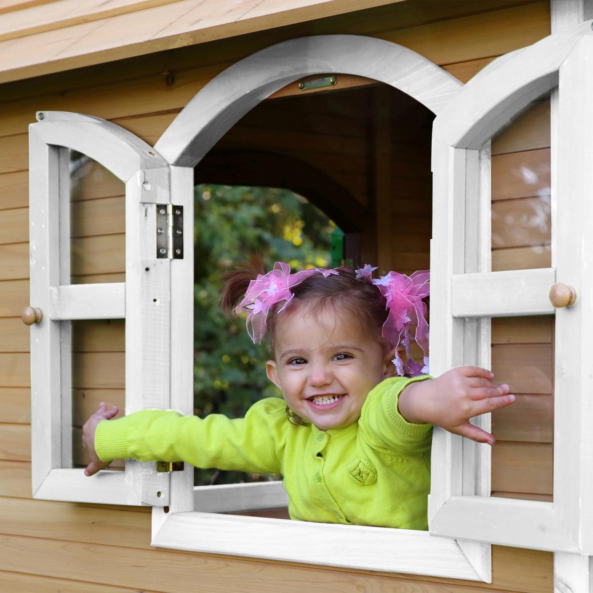Spielhaus A030.036.11 - Rot/Braun, KONVENTIONELL, Holz (287/231/191cm) - Ambia Garden