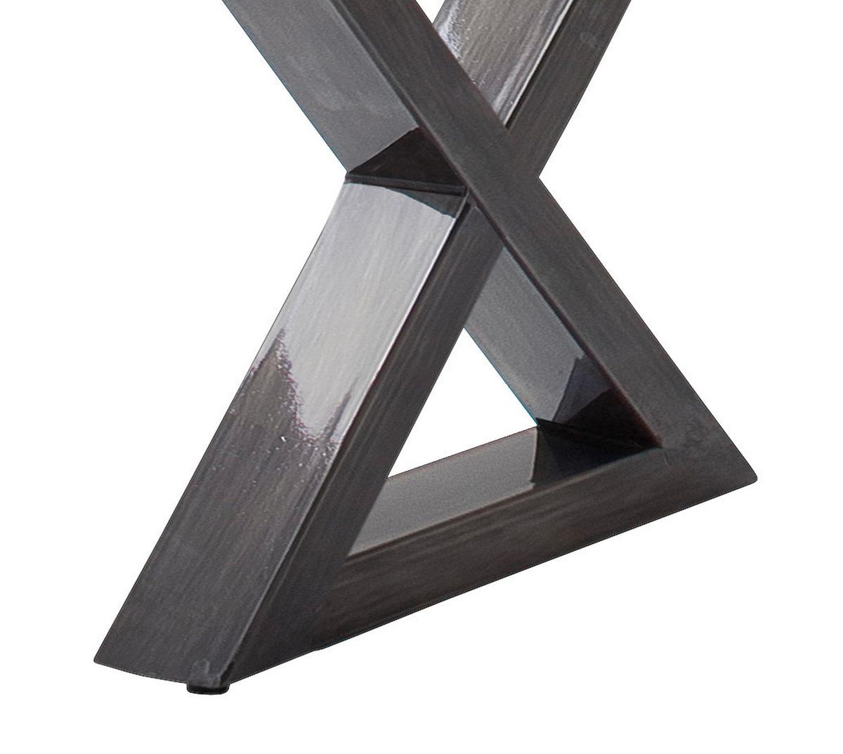 Couchtisch Holz Mit Massiver Tischplatte Cartagena, Akazie - Grau/Nickelfarben, MODERN, Holz/Metall (75/45/75cm)