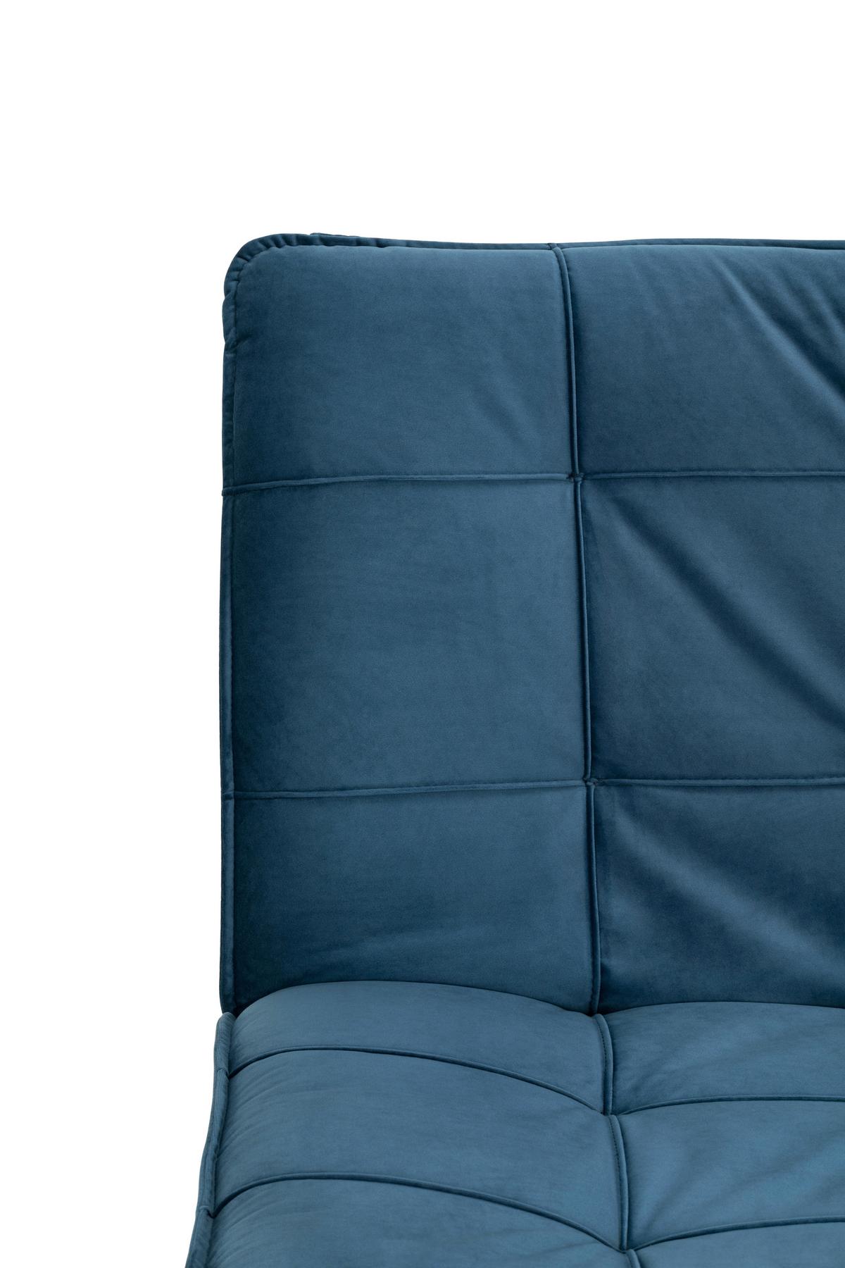 3-Sitzer-Sofa Mit Schlaffunktion Tuvalu B: 195cm - Blau/Schwarz, Design, Holz/Textil (195/96/96cm) - MID.YOU