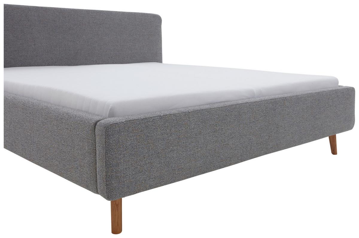 Polsterbett Mattis Herve Grau 160x200cm - Eichefarben/Birkefarben, Design, Holz/Textil (160/200cm) - MID.YOU