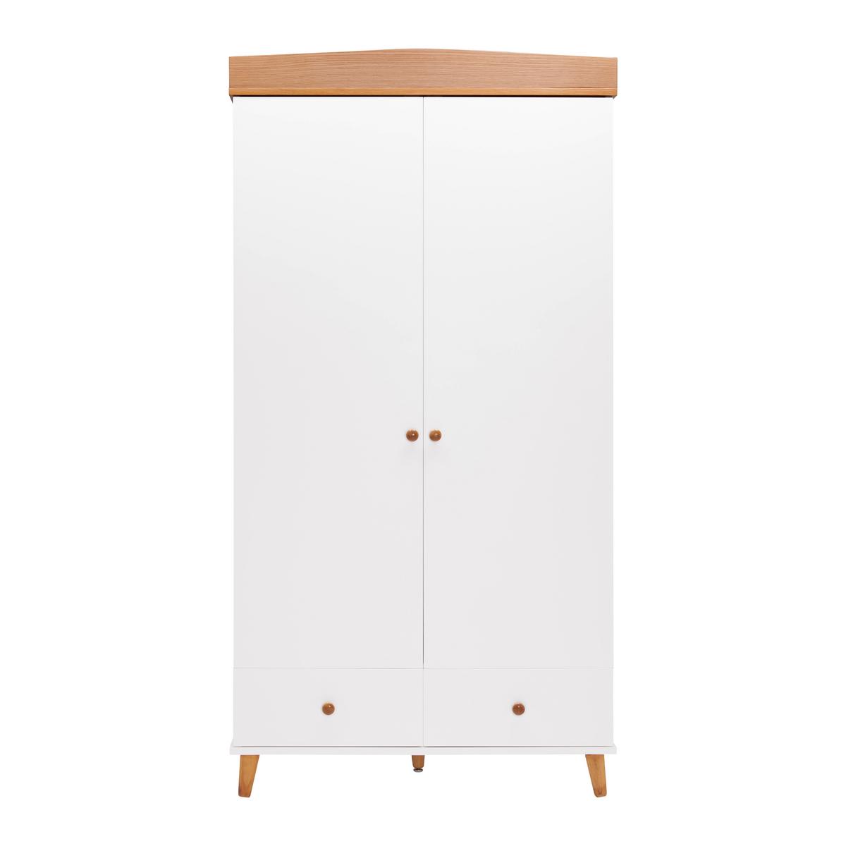 Šatníková skriňa LOU biela - biela/farba borovice, Modern, drevo (100/194/58cm) - Bessagi Kids