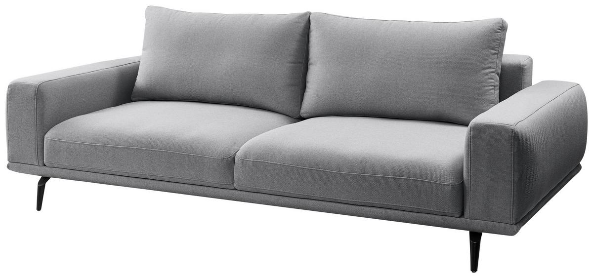 3-sitzer-sofa Selene Grau, B: 242 Cm - Schwarz/Grau, MODERN, Textil (242/89/115cm) - MID.YOU