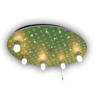 Kinderdeckenleuchte Fussball L: 71 Cm Mit Sternenhimmel - Grün, Trend, Holz (71/7/52cm) - Niermann