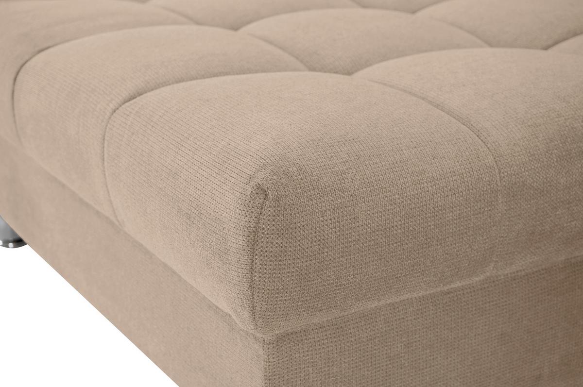Rohová sedačka ERICE, levá, šedohnědá - barvy chromu/šedohnědá, Design, textil/plast (198/312cm)