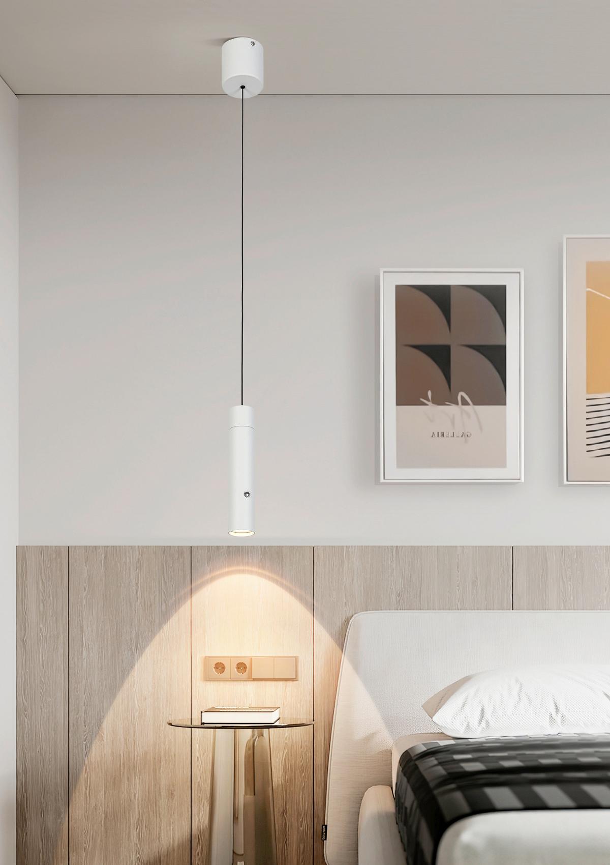 ZÁVĚSNÉ SVÍTIDLO SUSO - bílá, Moderní, kov/plast (3,8/3,8/150cm) - Mömax