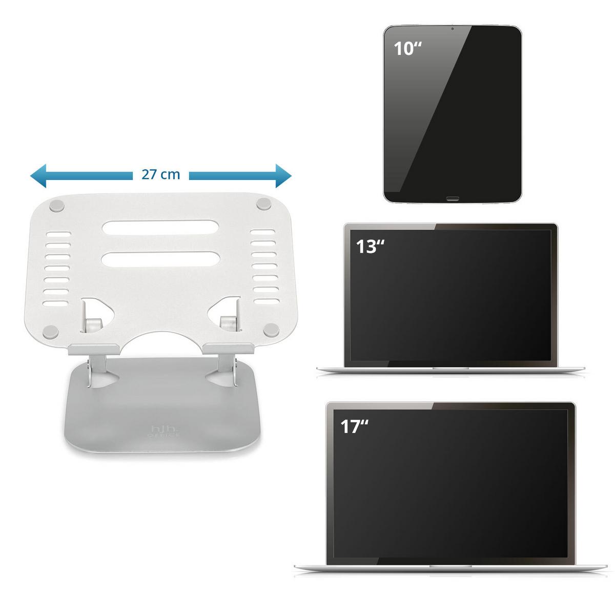 Laptop-halterung Stand Silberfarben Höhenverstellbar - Silberfarben, Basics, Metall (27/5,5/22cm) - MID.YOU