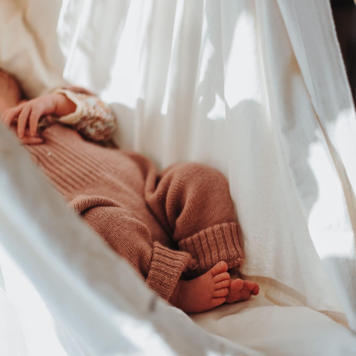 Federwiege Sw-Set-Pur-001 - Beige, Basics, Holz/Textil (137/30/147cm) - SCHMUSEWOLKE