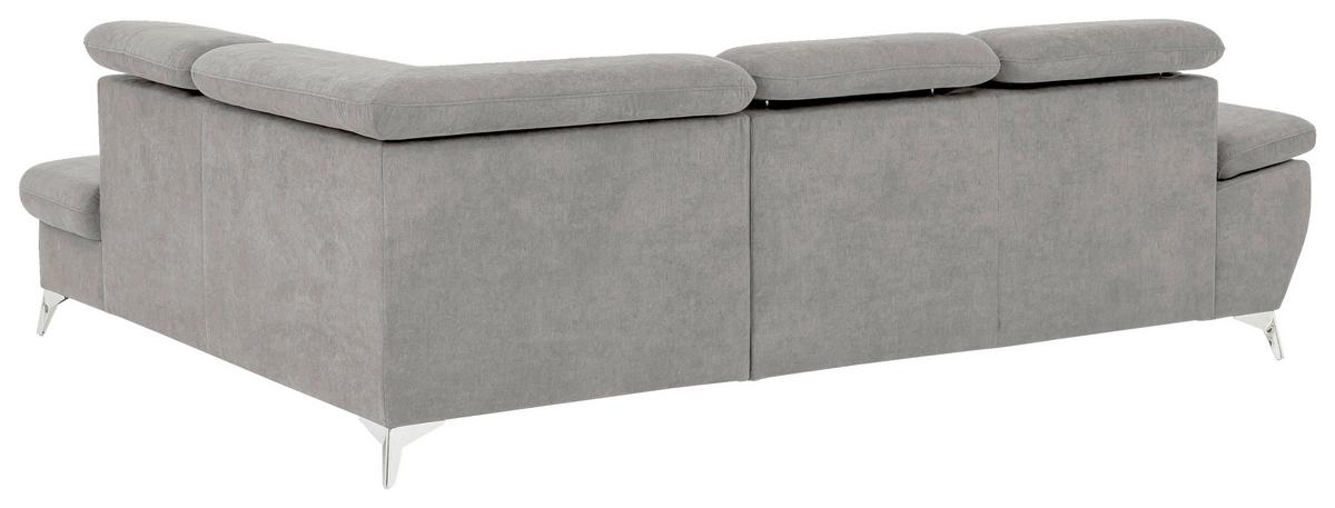 Ecksofa Mit Schlaffunktion Gisele - Chromfarben/Grau, KONVENTIONELL, Textil (256/209cm) - Livetastic