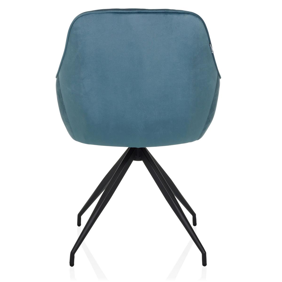 Armlehnstuhl Elverum Blaugrau B: 58 Cm - Blaugrau/Schwarz, MODERN, Textil/Metall (58/87/57cm) - MID.YOU