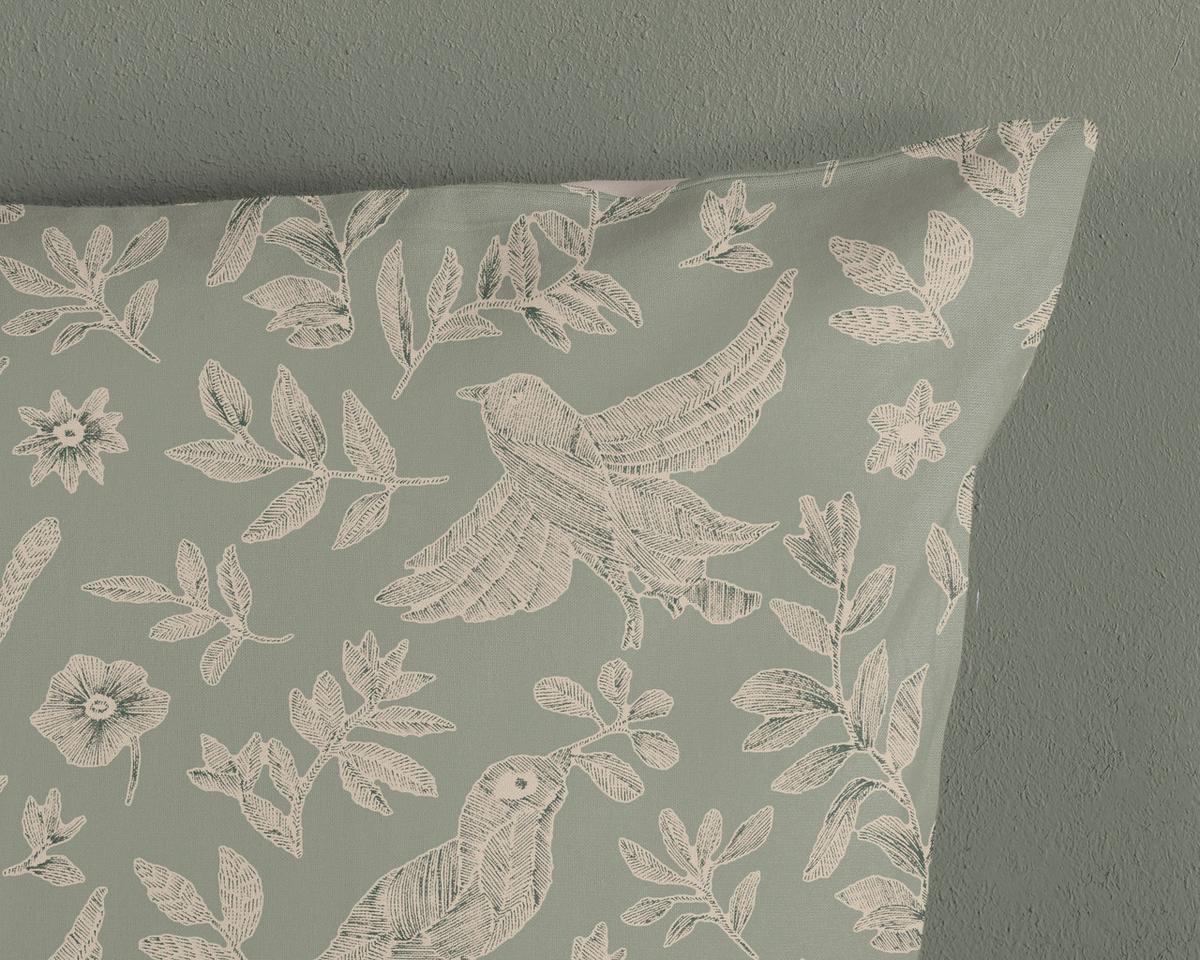 WENDEBETTWÄSCHE ODETTE - Perlmutt/Grün, Basics, Textil (140/200cm)