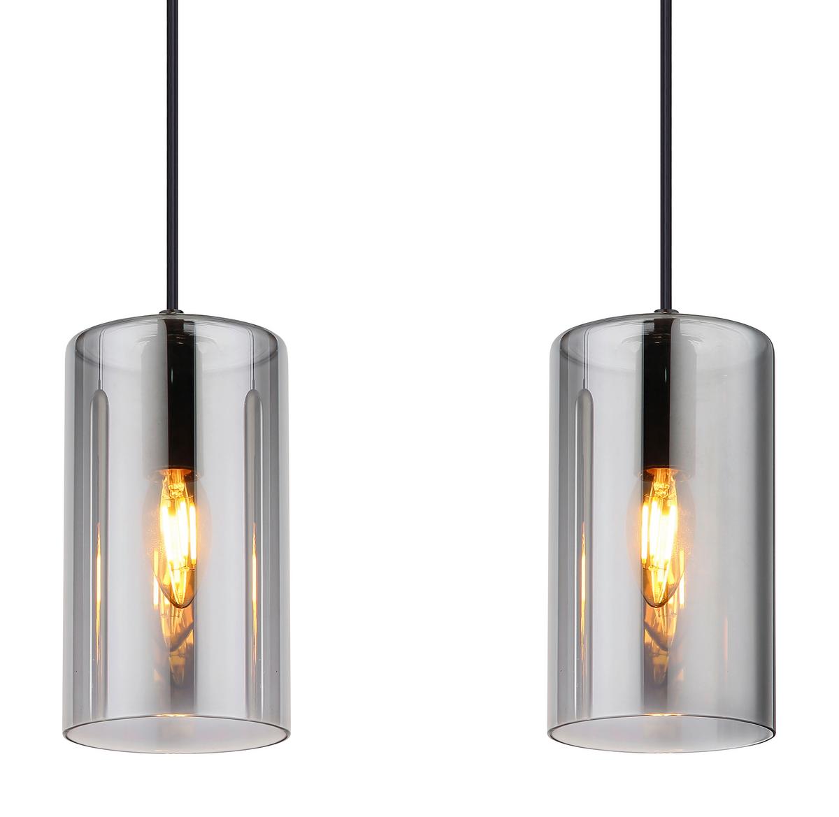 Hängeleuchte 21002-3h - Schwarz, Basics, Glas/Metall (63/11/120cm) - Globo