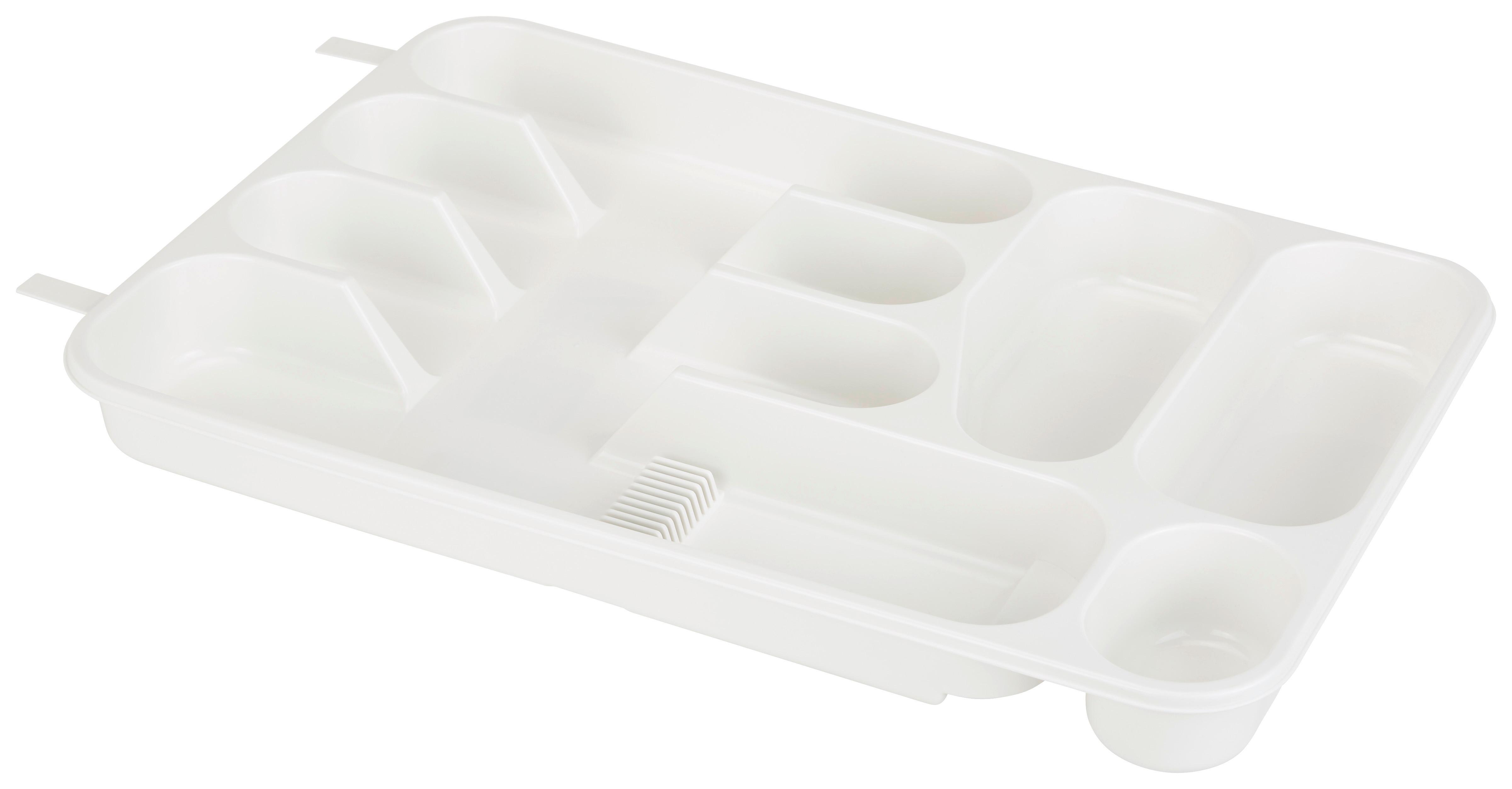 Besteckeinsatz Aus Kunststoff Mit 7 Fächern, 32x48 Cm - Weiß, KONVENTIONELL, Kunststoff (32/48/4,8cm) - Plast Team