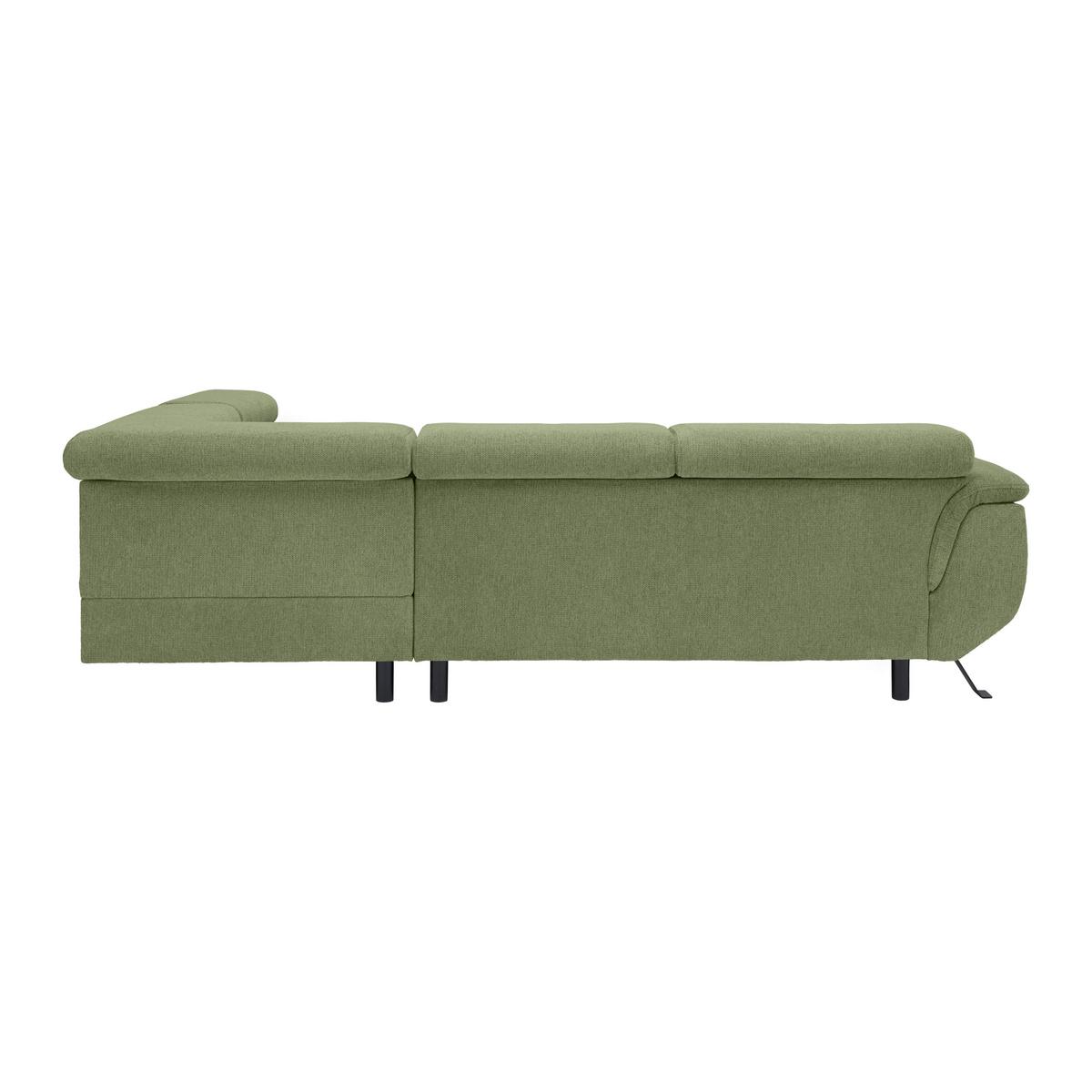 Rohová sedačka RAVEN, pravá, olivovozelená - olivovozelená/čierna, Modern, kov/textil (257/198cm) - Mömax