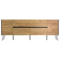 Sideboard Posseik Industrial Graphitfarben/Eichef. B: 199cm - Eichefarben/Schwarz, Design, Holzwerkstoff (199/75,8/42cm) - MID.YOU