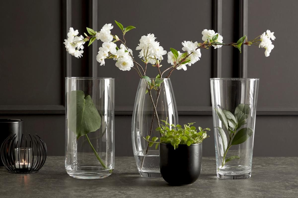 Vase Jolie Zylindrisch, Konisch, Konvex Glas H: 30 Cm - Klar, Basics, Glas (15/30cm) - Luca Bessoni