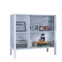 SIDEBOARD Jensol, Weiß B: 87 cm - Klar/Weiß, Design, Glas/Holzwerkstoff (87/80/35cm) - Livetastic