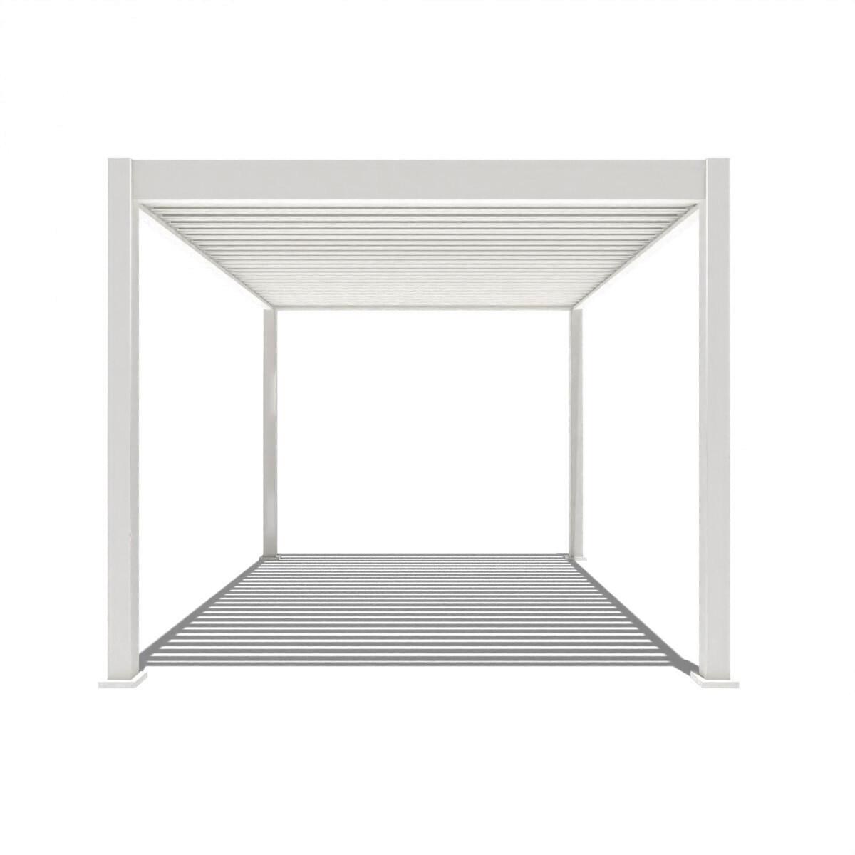 Pergola Deluxe 400x255x300cm Wetterfest, Elektrisch - Weiß, Basics, Metall (400/255/300cm) - Gardenson