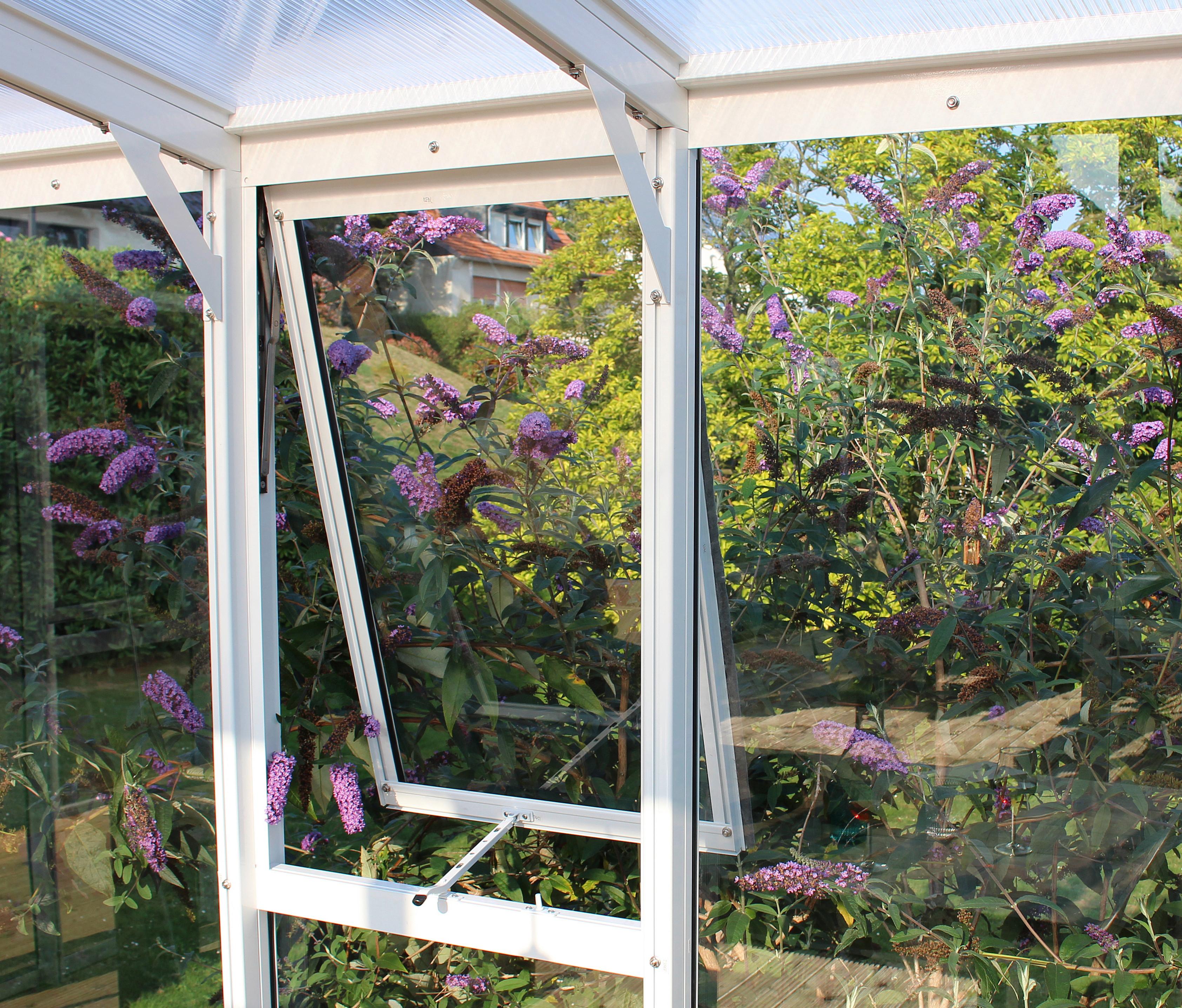 Gewächshaus-Seitenfenster H Esg-Glas, Weiß, 55,4x87,6 cm - Weiß, Basics, Glas/Metall (55,4/87,6cm)