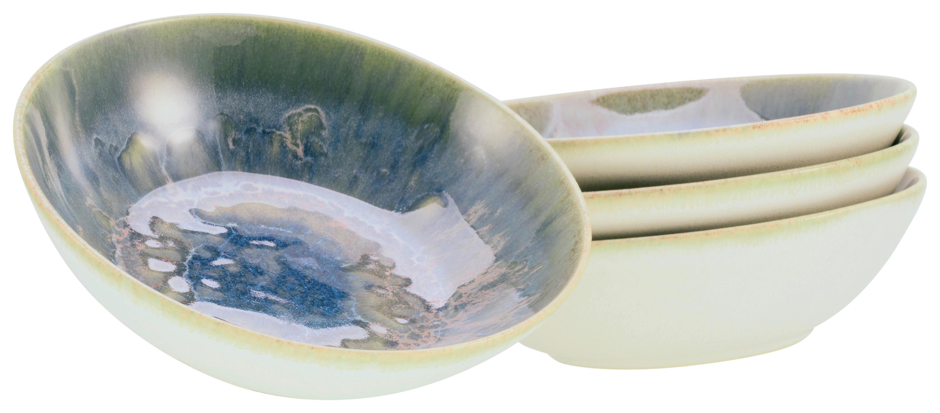 YUKi Servierschalenst Blau/Grün 4-teilig - Blau/Grün, Basics, Keramik (17cm) - Creatable