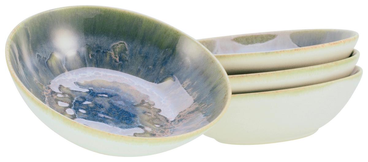 YUKi Servierschalenst Blau/Grün 4-teilig - Blau/Grün, Basics, Keramik (17cm) - Creatable