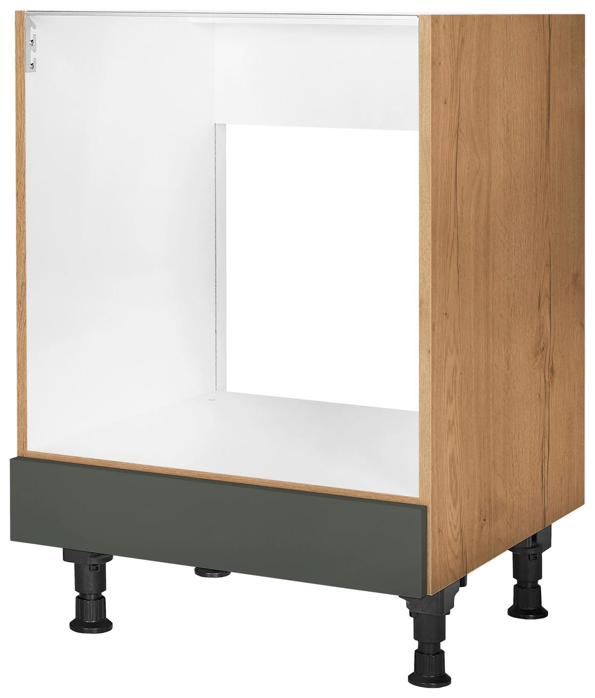 Herdumbauschrank Easytouch - Eichefarben/Grün, MODERN, Holzwerkstoff (60,0/87,0/56,0cm) - Nobilia