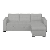 Ecksofa Turin grau, 239x160cm - Schwarz/Grau, Trend, Textil (239/160cm)