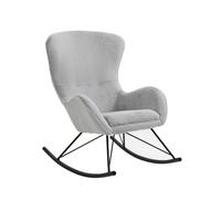 Schaukelstuhl Schwarz, Hellgrau B: 70 cm - Hellgrau/Schwarz, MODERN, Textil (70/102/94cm) - Livetastic