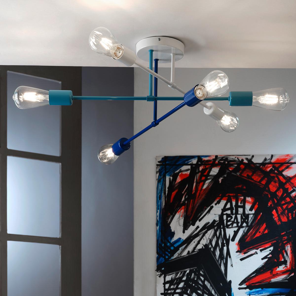 Kinderdeckenleuchte 5030/Pl6b - Blau/Weiß, Basics, Metall (82/55/25cm)