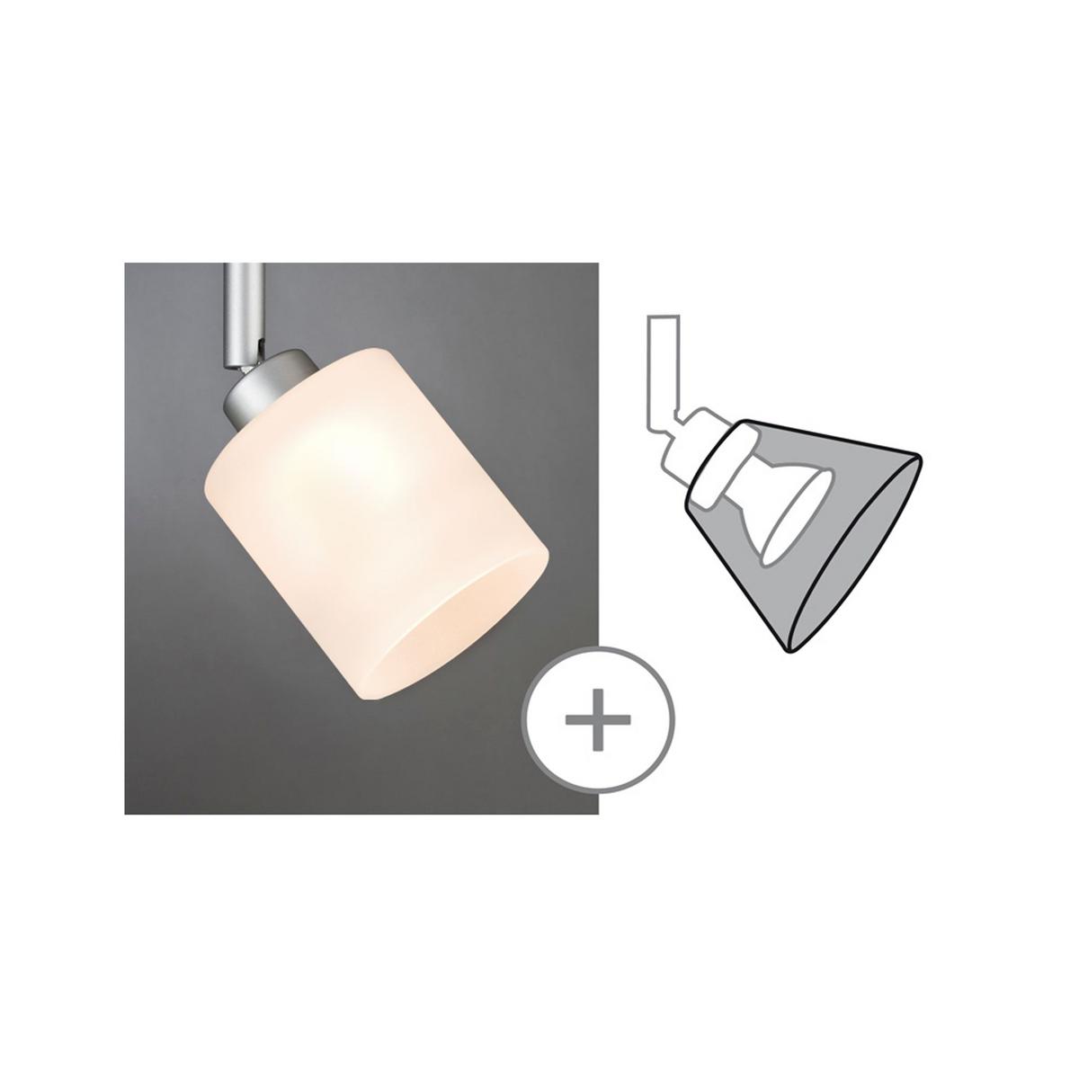 Schienensystem Urail Leuchtenschirm 60004 Weiß - Weiß, Design, Glas (7/8cm) - Paulmann