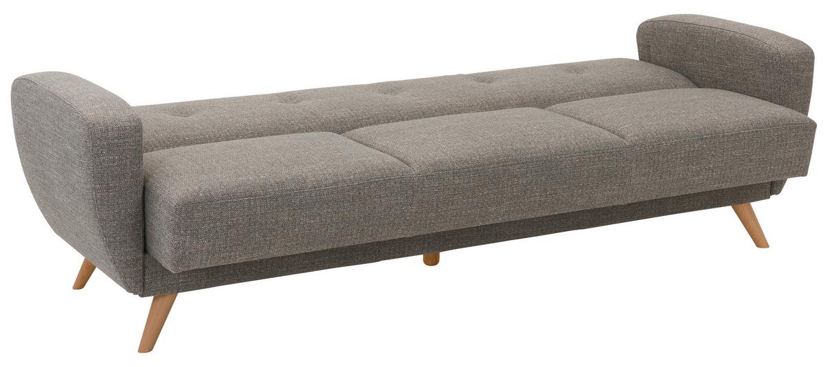 3-sitzer-sofa + Schlaffunktion Jerry Rücken Echt, Grau - Naturfarben/Grau, Design, Textil (230/85/82cm) - Max Winzer