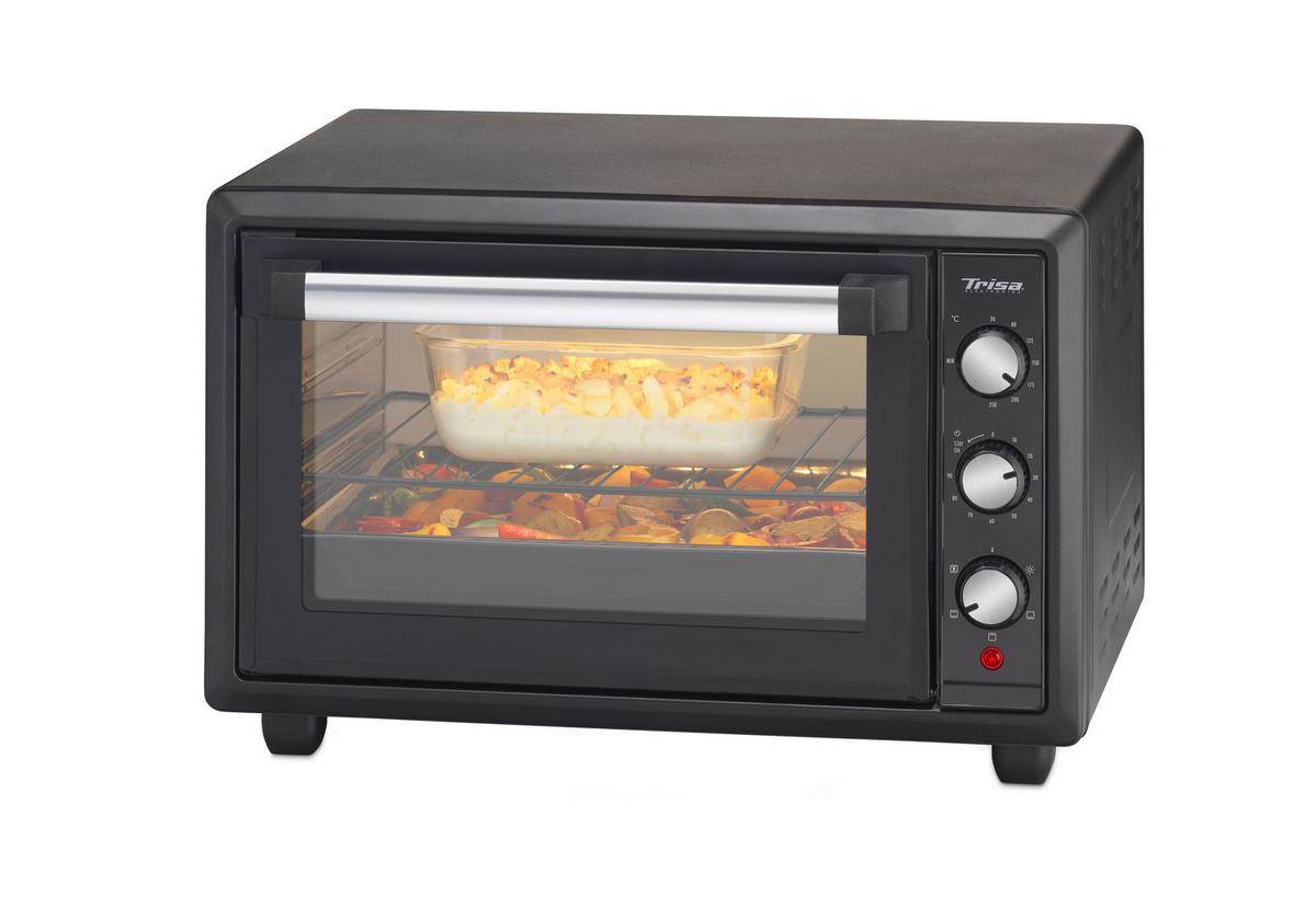 Mini-Backofen Forno Gusto Schwarz 1500 W inkl. Backrost - Schwarz, Basics, Metall (50/30/30cm) - Trisa Electronics