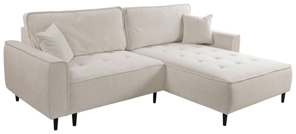 Ecksofa Blues Beige/schwarz, 263 Cm - Beige/Schwarz, Design, Textil (263/183cm) - MID.YOU