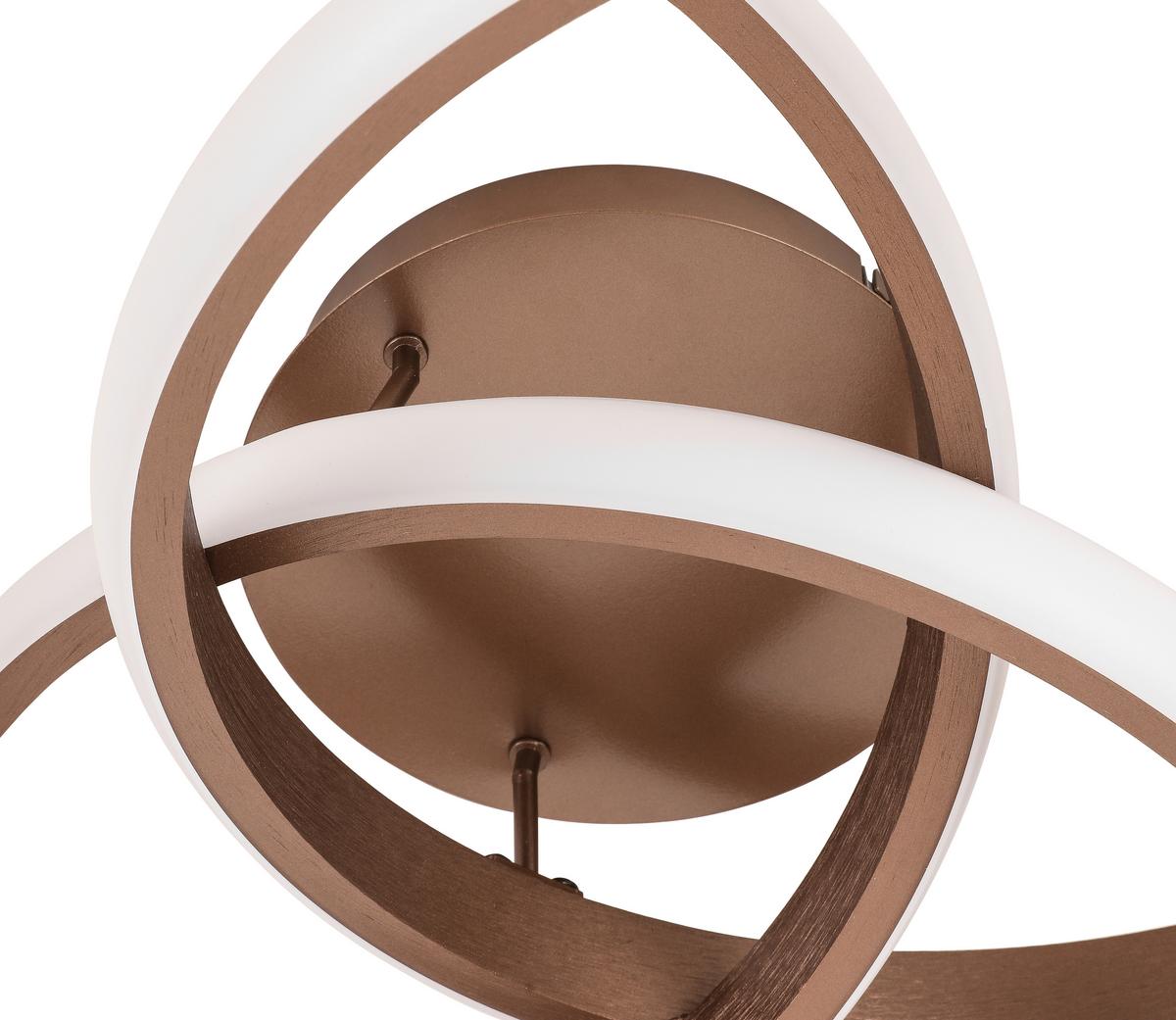 Stropní LED svítidlo ANTOR, Ø: ca. 55cm - cappuccino, Moderní, kov/plast (52/15/49,5cm) - Premium Living